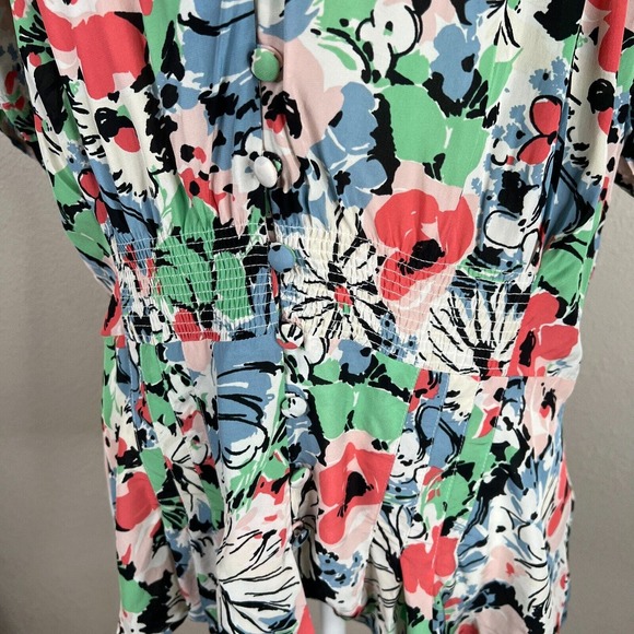 Polo Ralph Lauren Women's Floral-Print Crepe Peplum Blouse Multicolor Size 14 - Picture 5 of 16